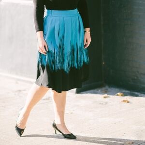 Eva Mendes for New York & Co Pleated Teal Skirt